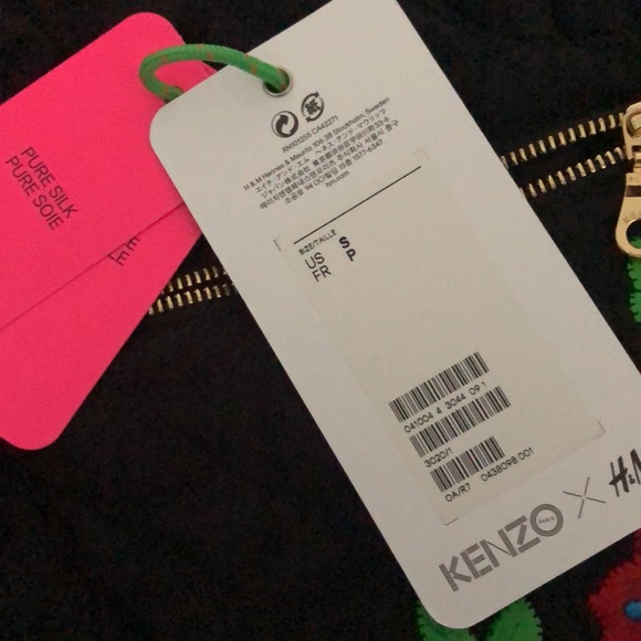 KENZO X H&M quilted silk reversible kimono jacket sz S - Picture 8 of 12